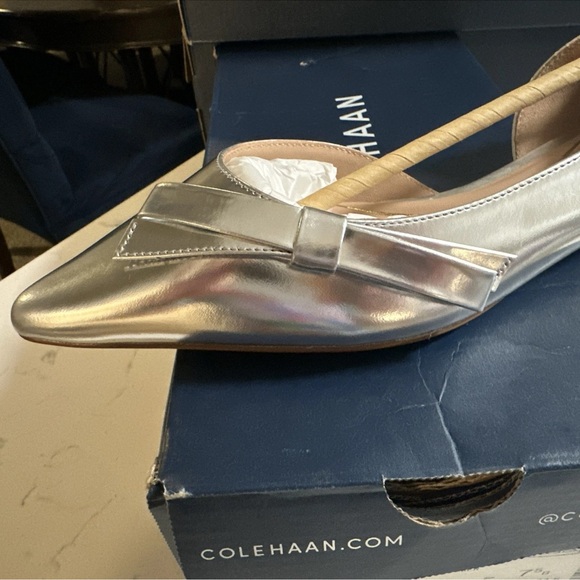 Cole Haan Women's Metallic Silver Loafers - Picture 4 of 7